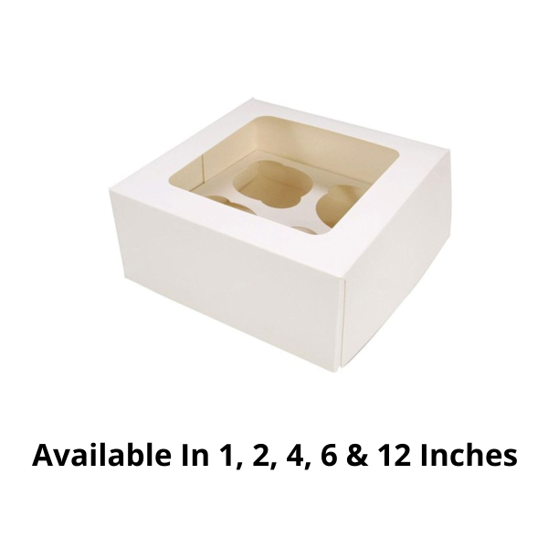 Plain Cake Boxes With Window - 50 Pieces - TPPCNG